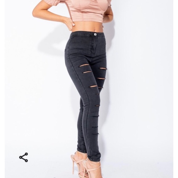 NWT charcoal multi slash high waisted jogging sz10 - Picture 2 of 8